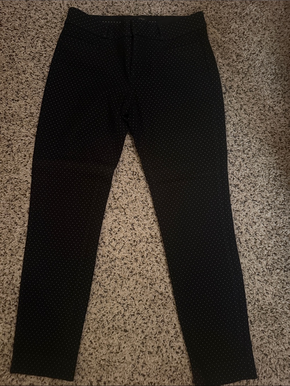 Banana Republic Black Ankle Crop Pants with White Microdots - Style: Sloan Pant